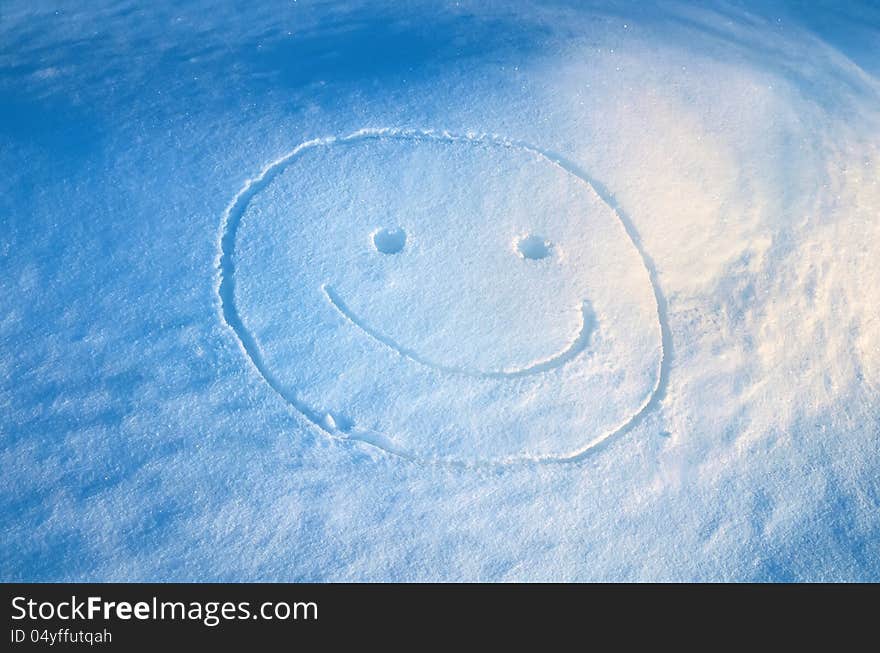 Funny smiley face in the snow. Funny smiley face in the snow.