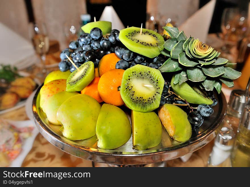 Fresh Fruits Attractively Served To The Table