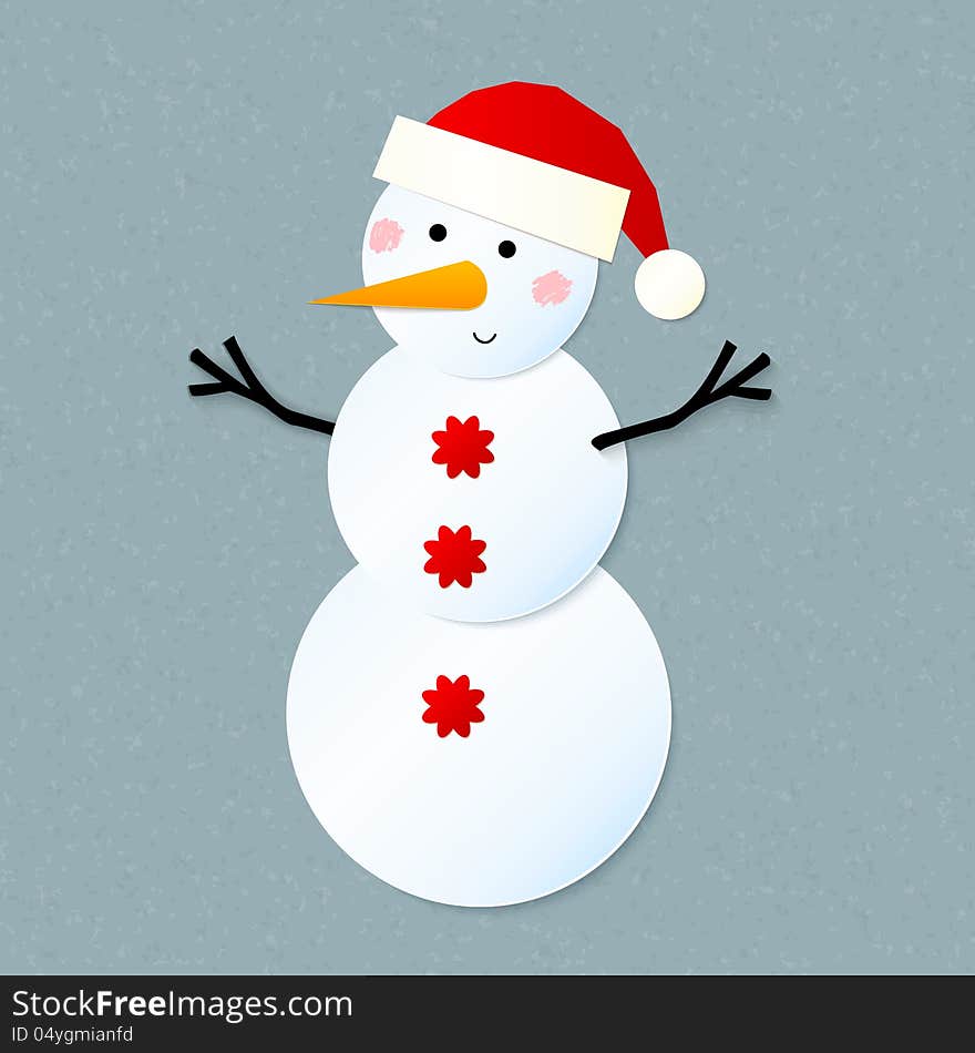 Vector Paper Snowman