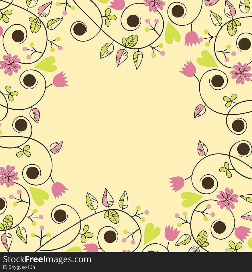 Vector background with flowers for wedding and invitation