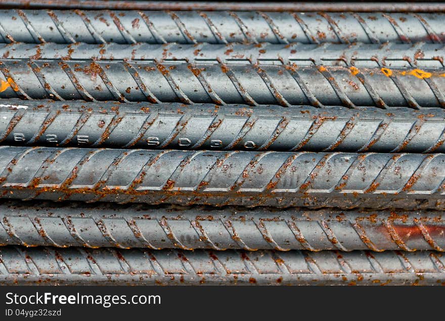 The steel used in construction.Steel with rust stains. The steel used in construction.Steel with rust stains.