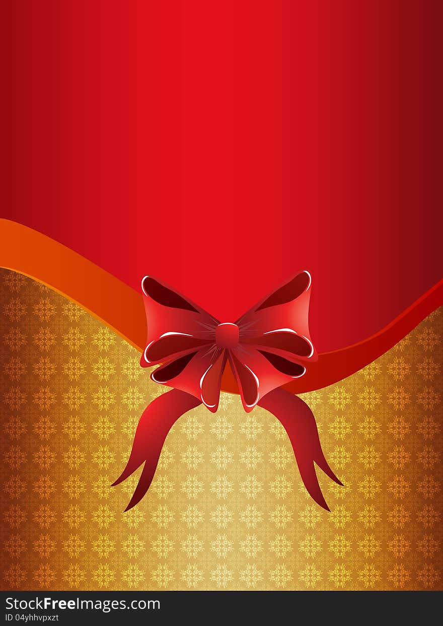 Illustration of holiday pattern background with red bow. Illustration of holiday pattern background with red bow.