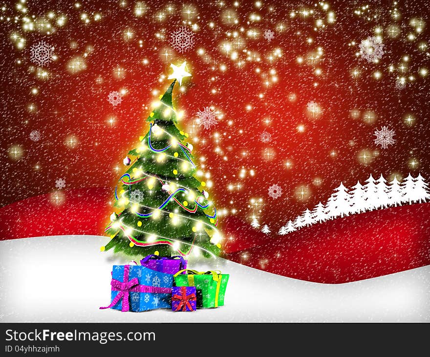 Snowy Christmas Background