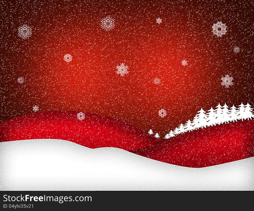 Illustration of abstract winter red background with snow. Illustration of abstract winter red background with snow.