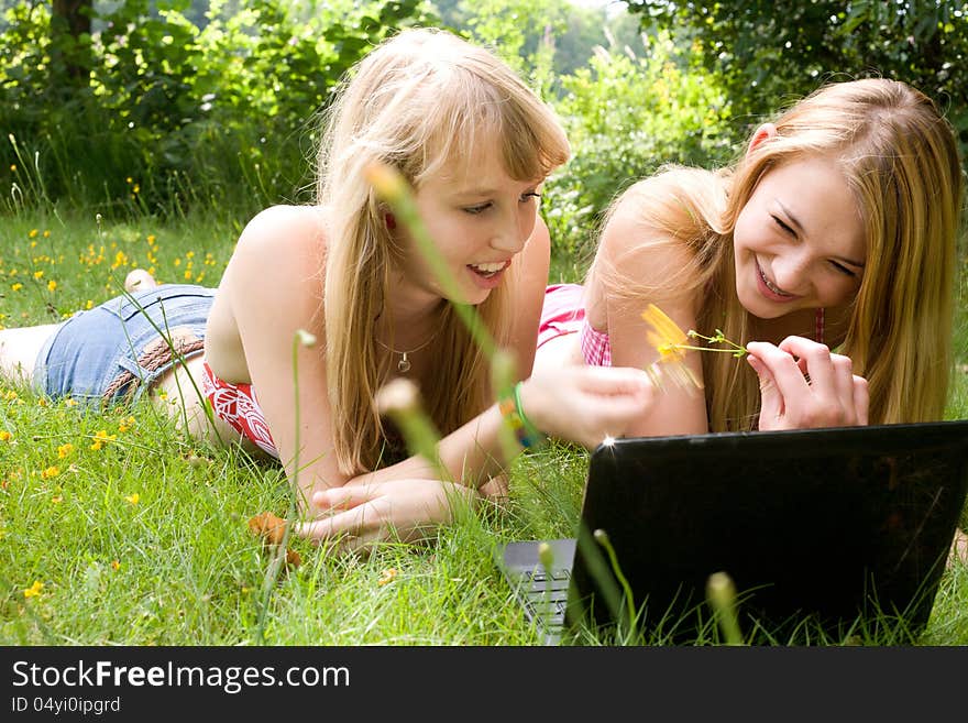 Girls and a notebook