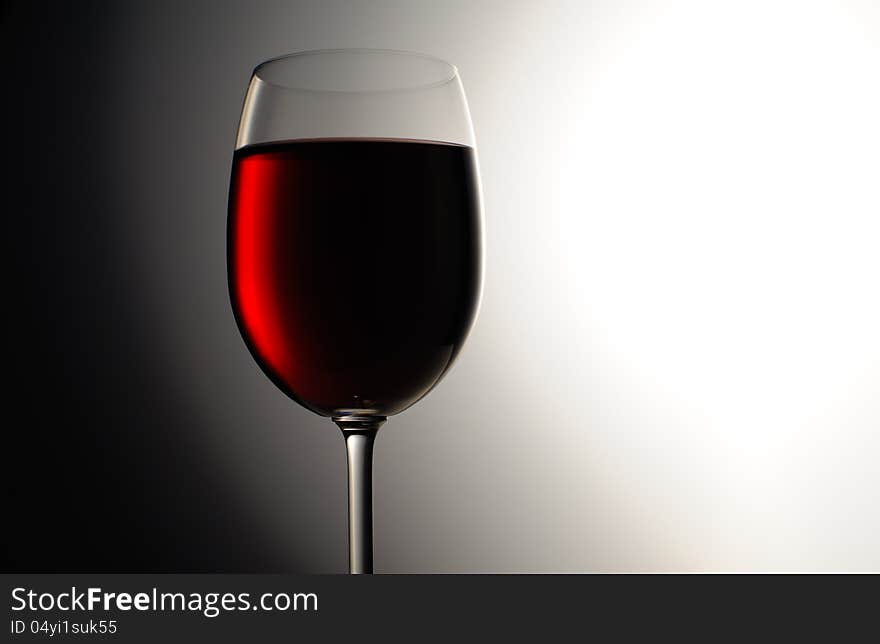 Closeup of red wine wineglass