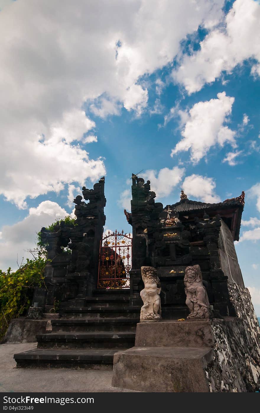 Pura Batu Bolong - small hindu temple near Tanah Lot, Bali, Indonesia. Pura Batu Bolong - small hindu temple near Tanah Lot, Bali, Indonesia