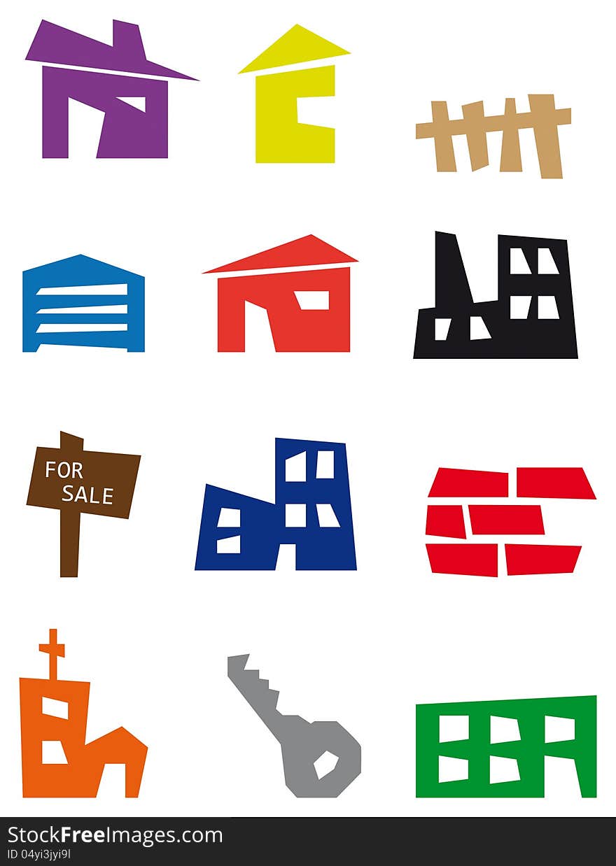 Real Estate - Vector Icon Set. Real Estate - Vector Icon Set