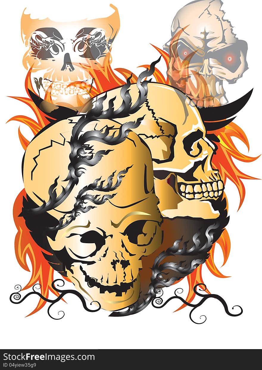 Bone Skull Fire