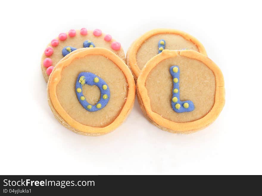 Four Biscuits On White Background