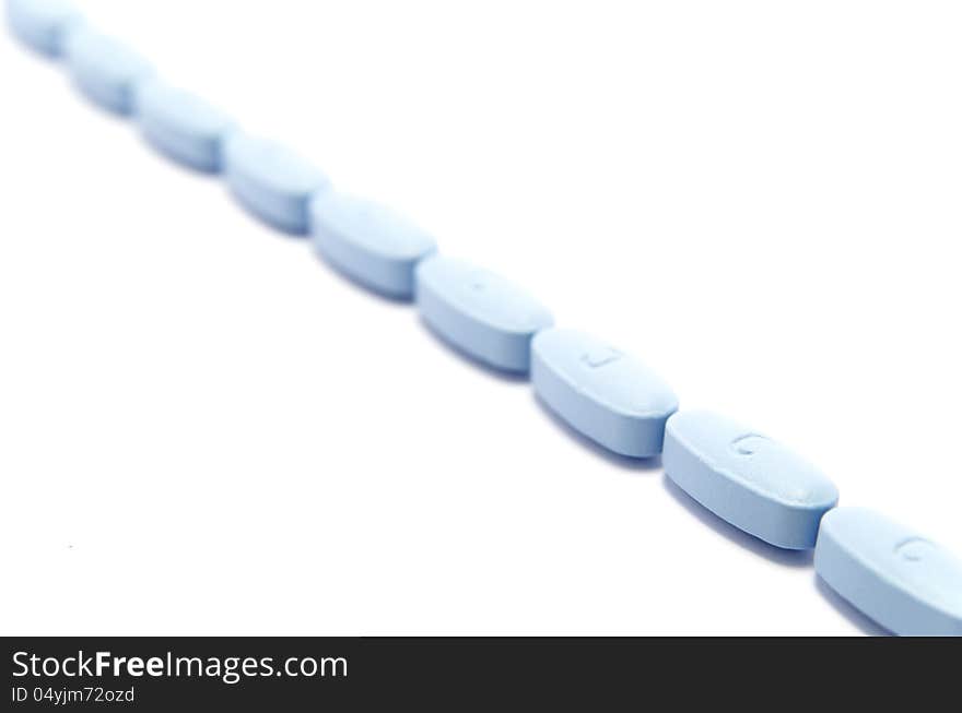 Picture of  pills on white isolated background.