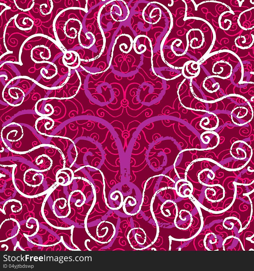 The abstract white and purple pattern with mystic flowers. The abstract white and purple pattern with mystic flowers