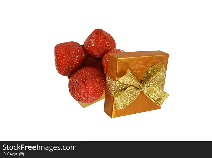 The box with strawberry