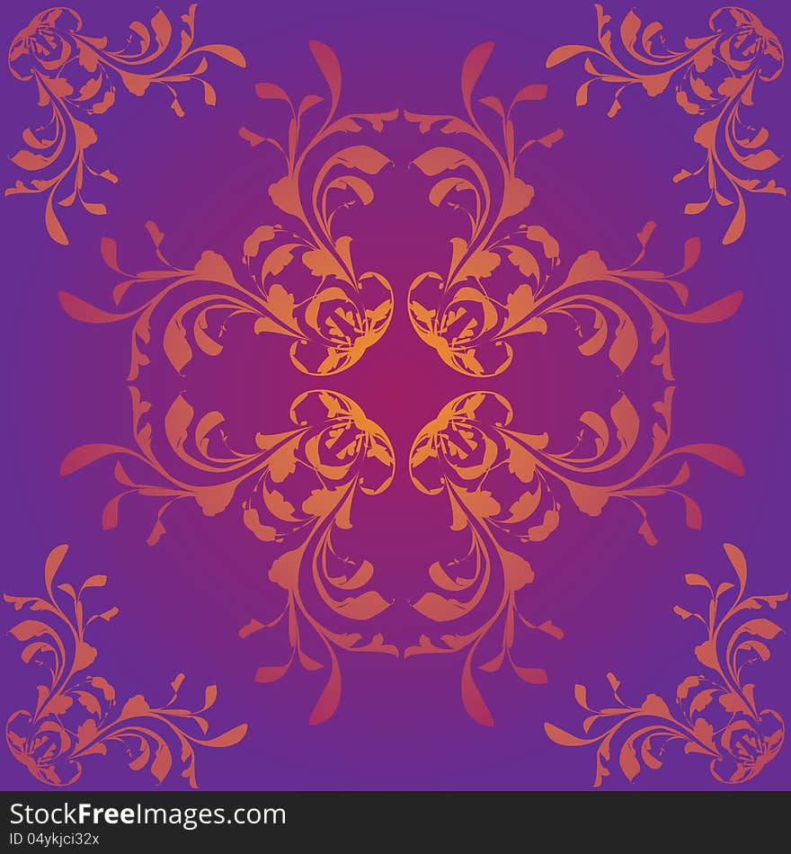 Illustration of abstract grunge purple background with flower pattern. Illustration of abstract grunge purple background with flower pattern.