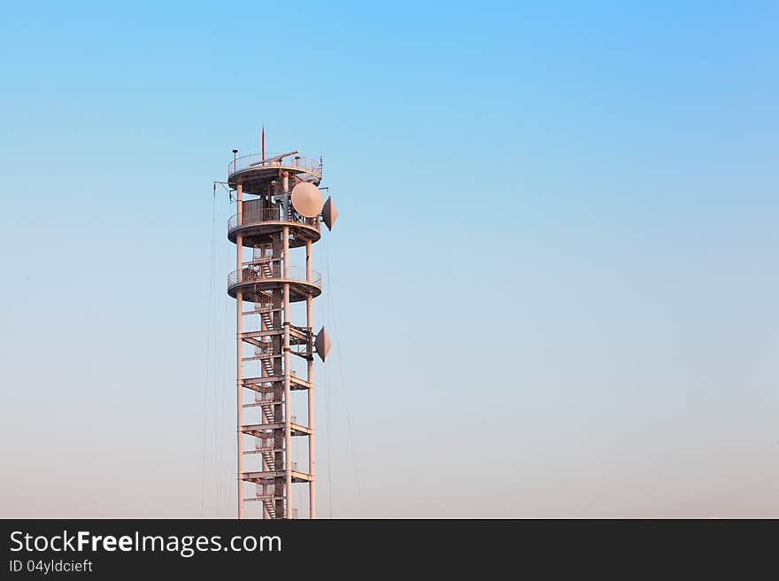 Antenna tower and blue sky