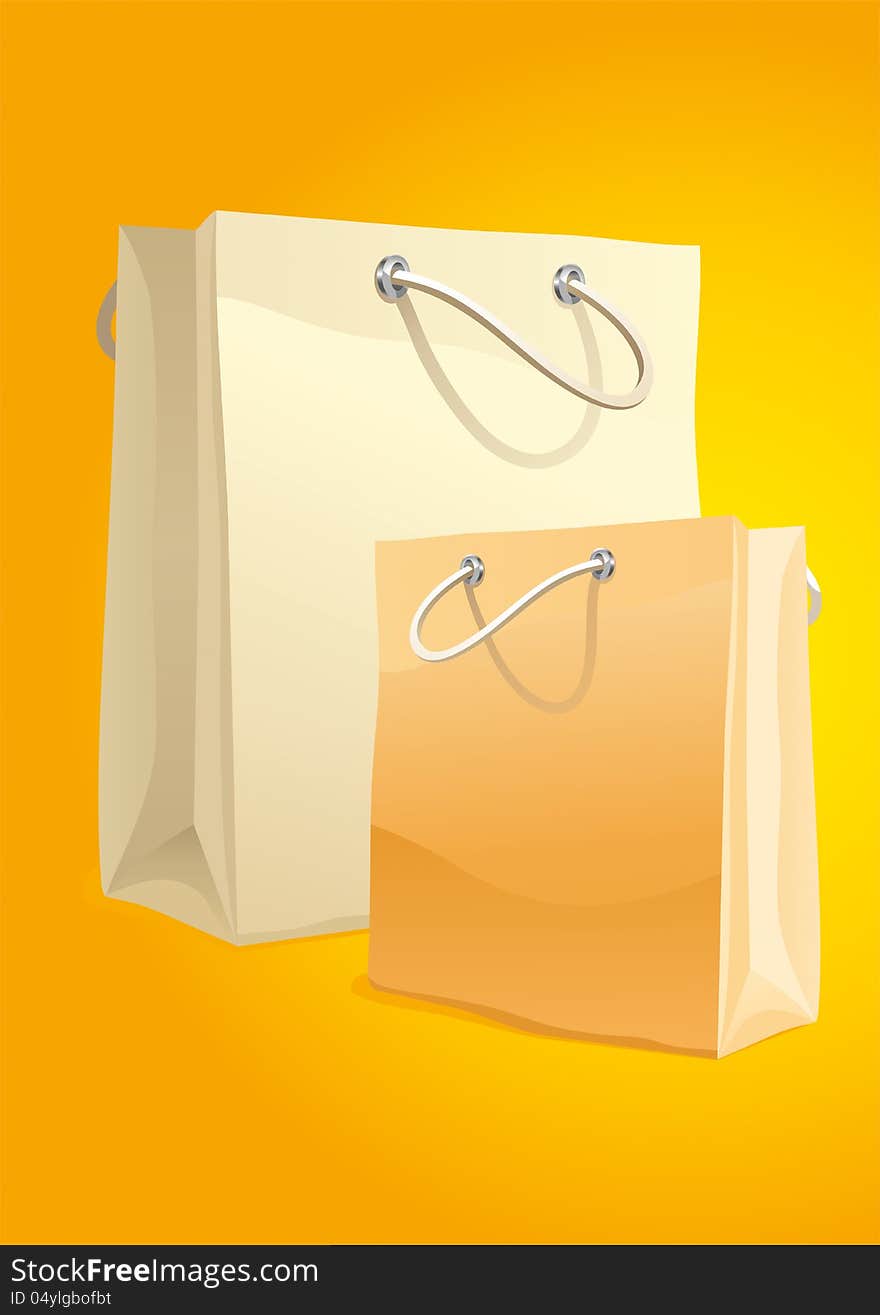 Packaging for products on a yellow background. Packaging for products on a yellow background