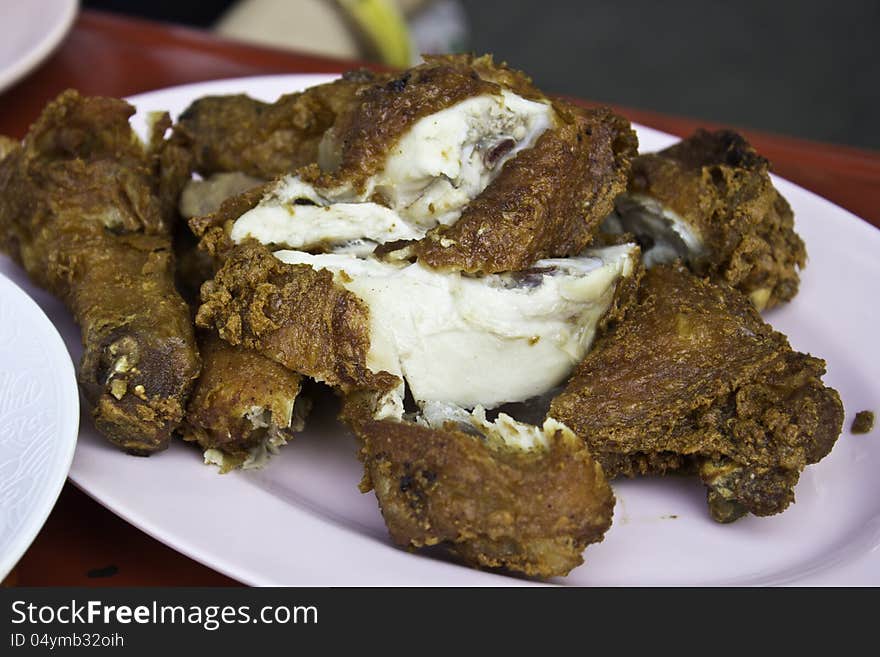 Thai Chicken fried for papaya salad