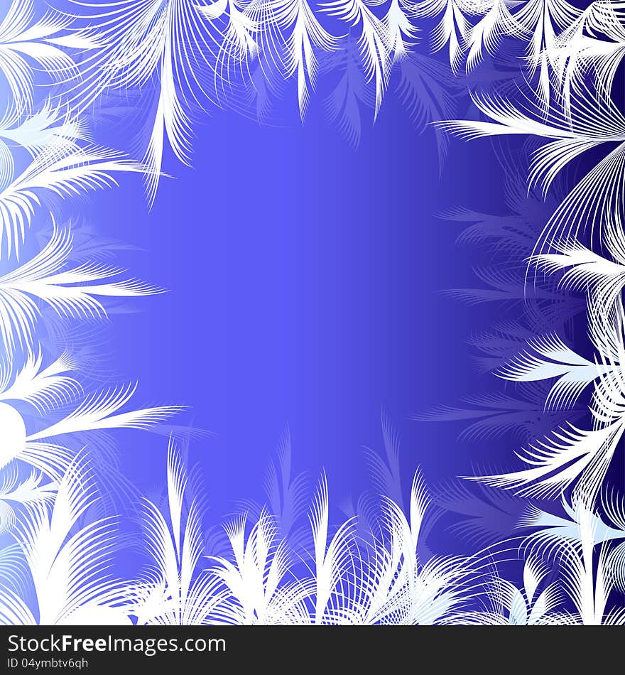 Winter ornamental frame background with copy space.