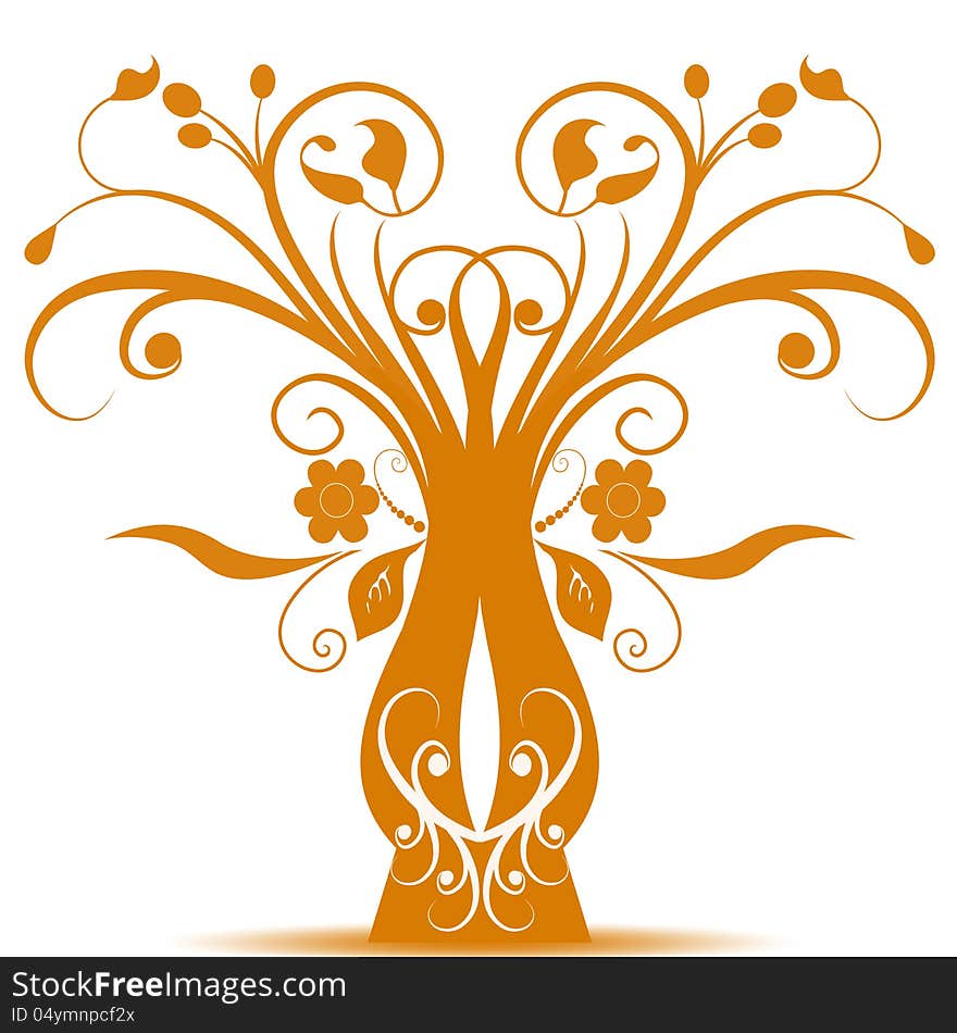 Beautiful art tree isolated on white background