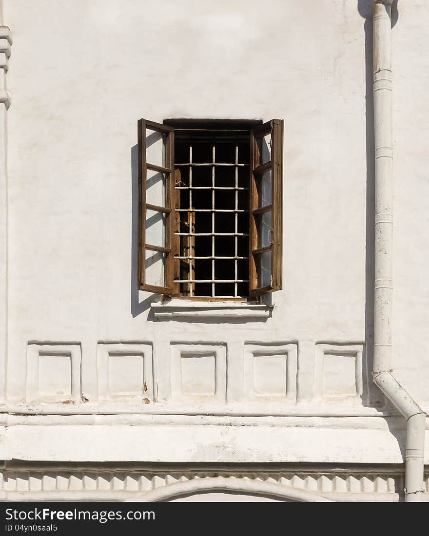 Window in an old building. Window in an old building.