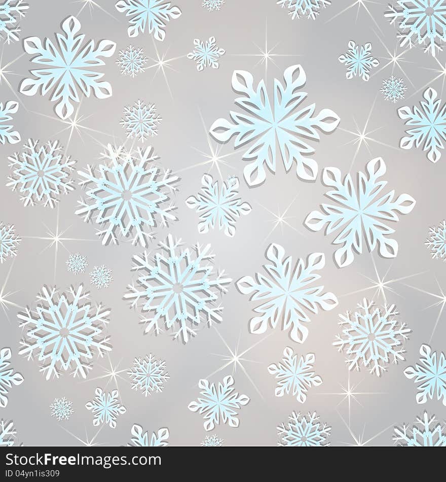 Seamless snowflakes vector background for winter and christmas theme. Seamless snowflakes vector background for winter and christmas theme.