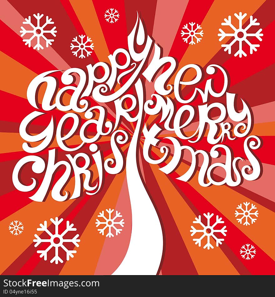 Merry Christmas lettering. Vector illustration. Merry Christmas lettering. Vector illustration