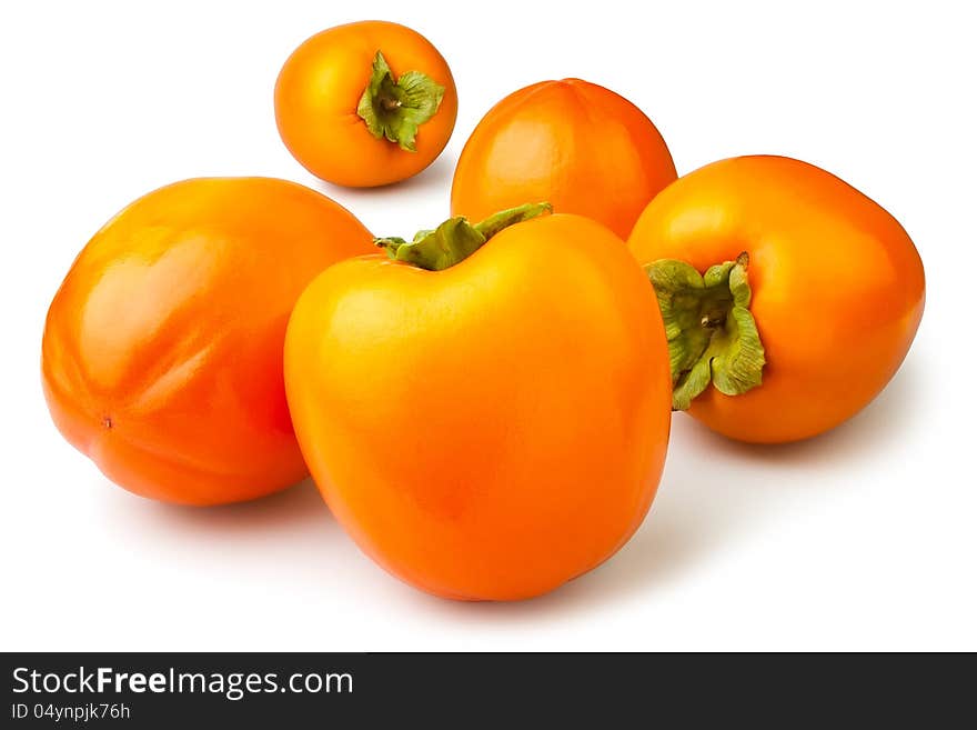 Persimmon group on white background