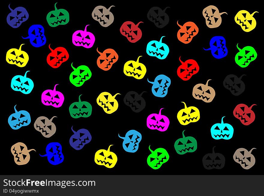 Colorful halloween ,jack-o'-lantern , cartoon,illustrator,graphic. Colorful halloween ,jack-o'-lantern , cartoon,illustrator,graphic