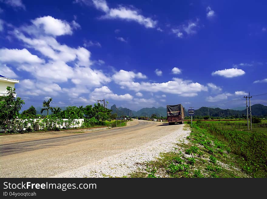 The road Laos.