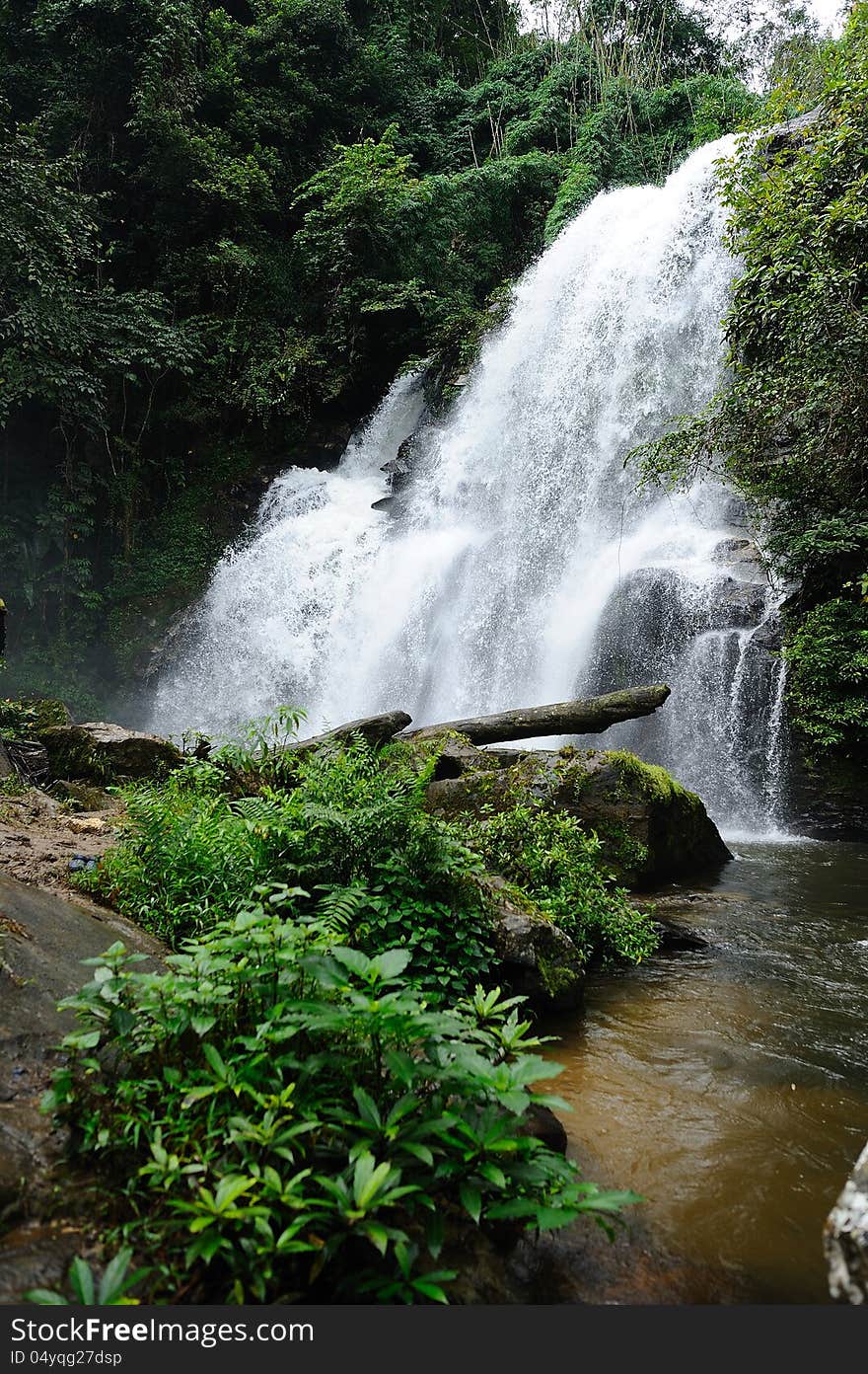 Big waterfall in forest, thailand