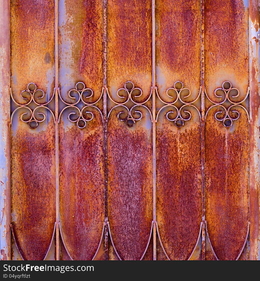 Door wallpaper with Rust it old steel door