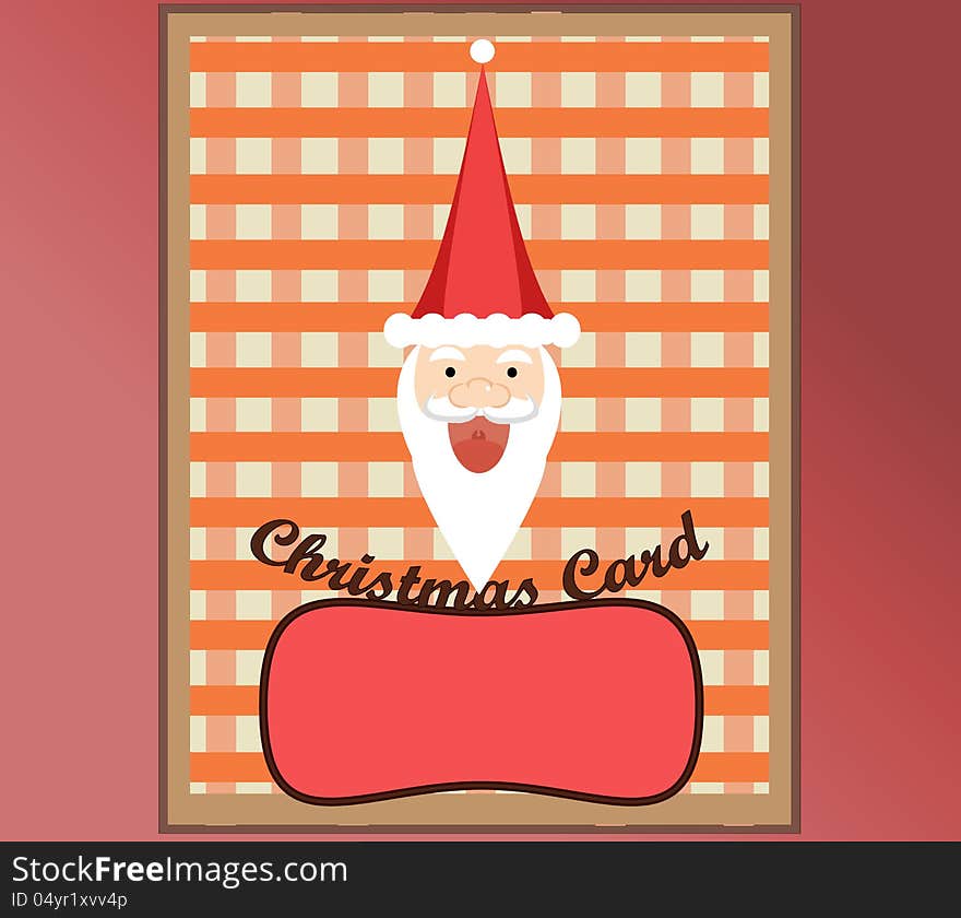 Christmas Card Happy Santa vector in vintage tone