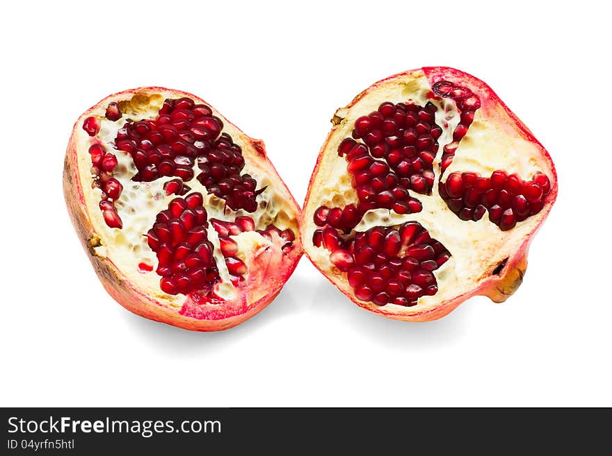 Pomegranate  on white background