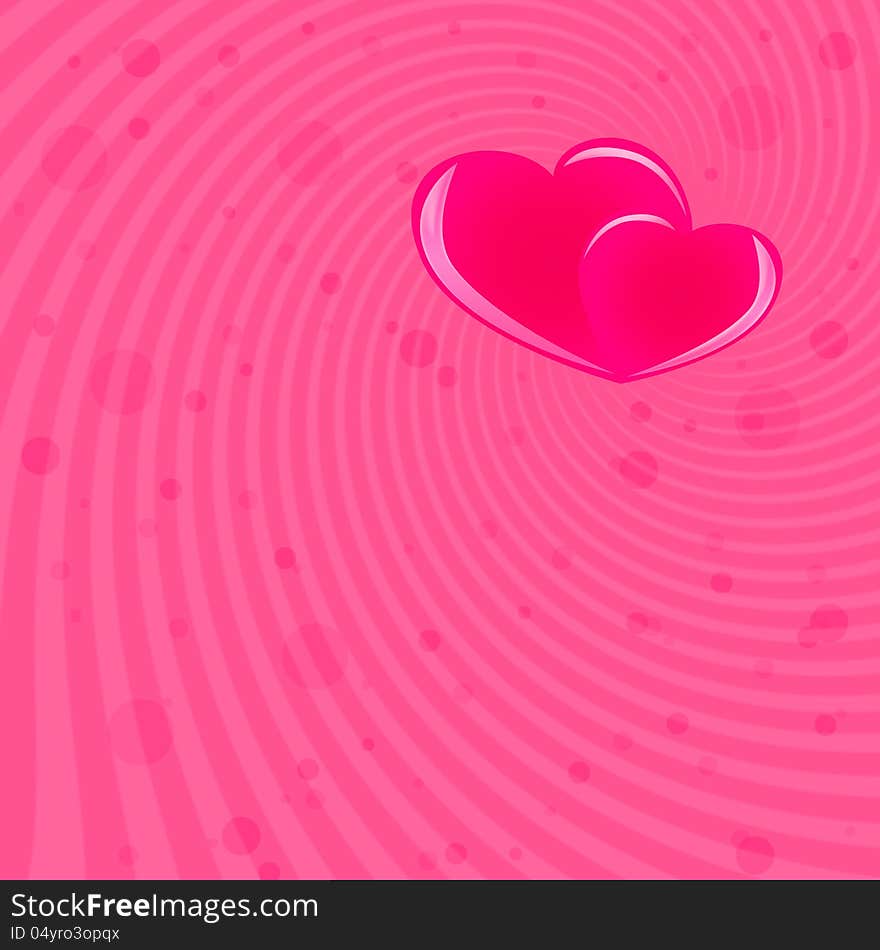 St. Valentine's Day pink background with heart and place for text. St. Valentine's Day pink background with heart and place for text