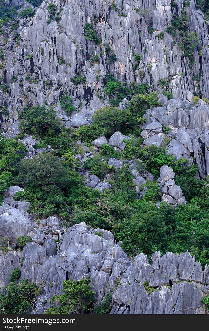 Close up of carbonate mountain - Khao Dang,Sam roi yod national park,Thailand