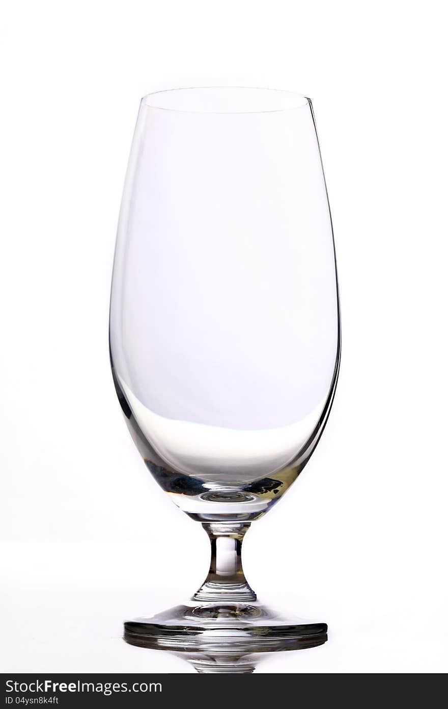 Empty glass on white background