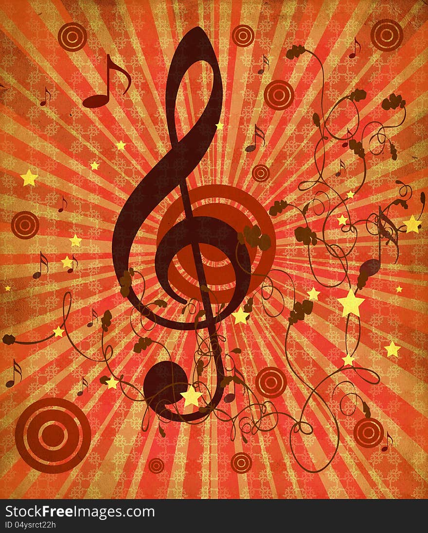 Vintage red music background