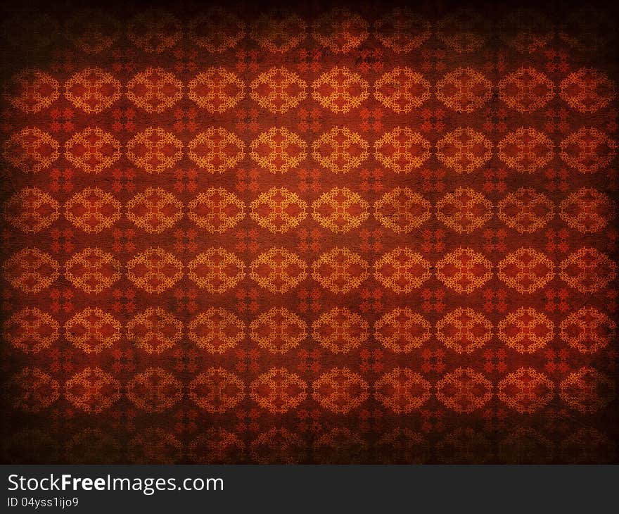 Grunge Old Flourish Pattern Background