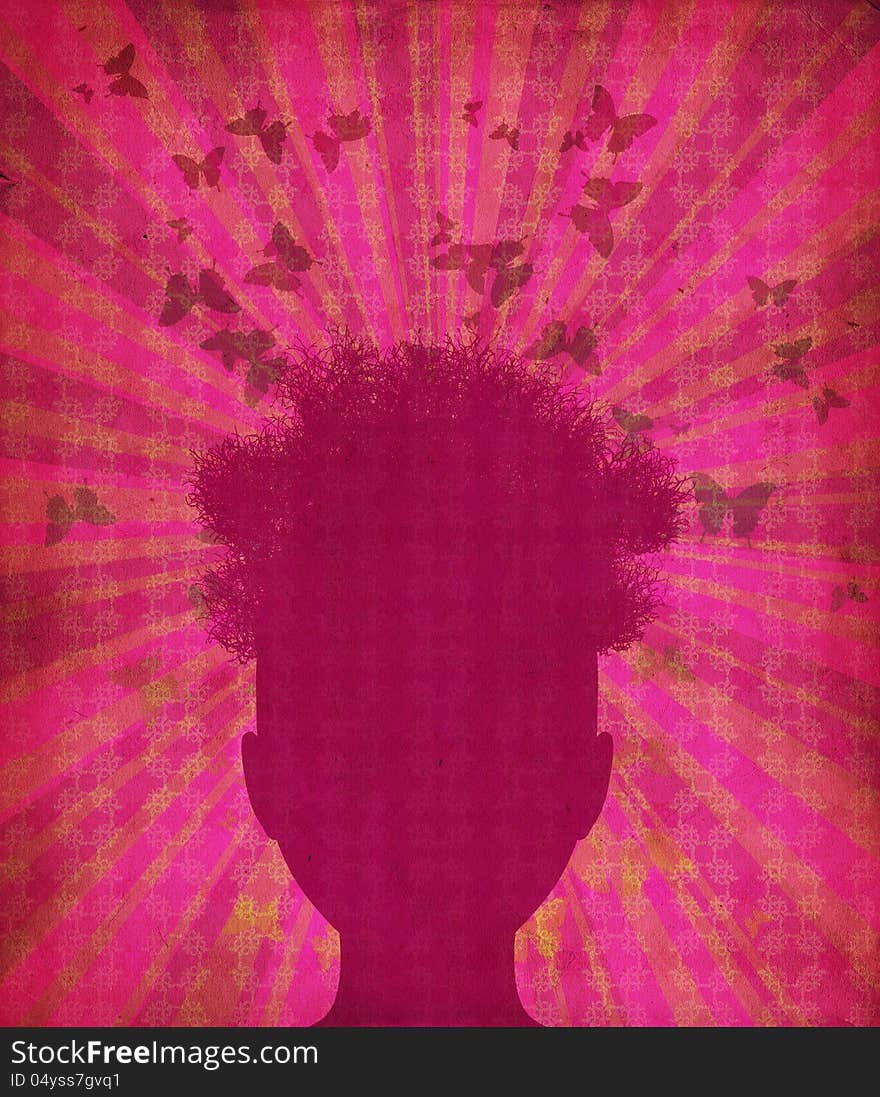 Grunge Head Silhouette