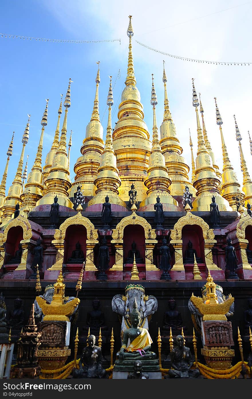 Golden pagoda in prae, thailand. Golden pagoda in prae, thailand