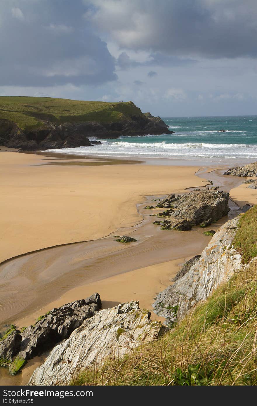 Porth Joke beach next to Crantock Cornwall