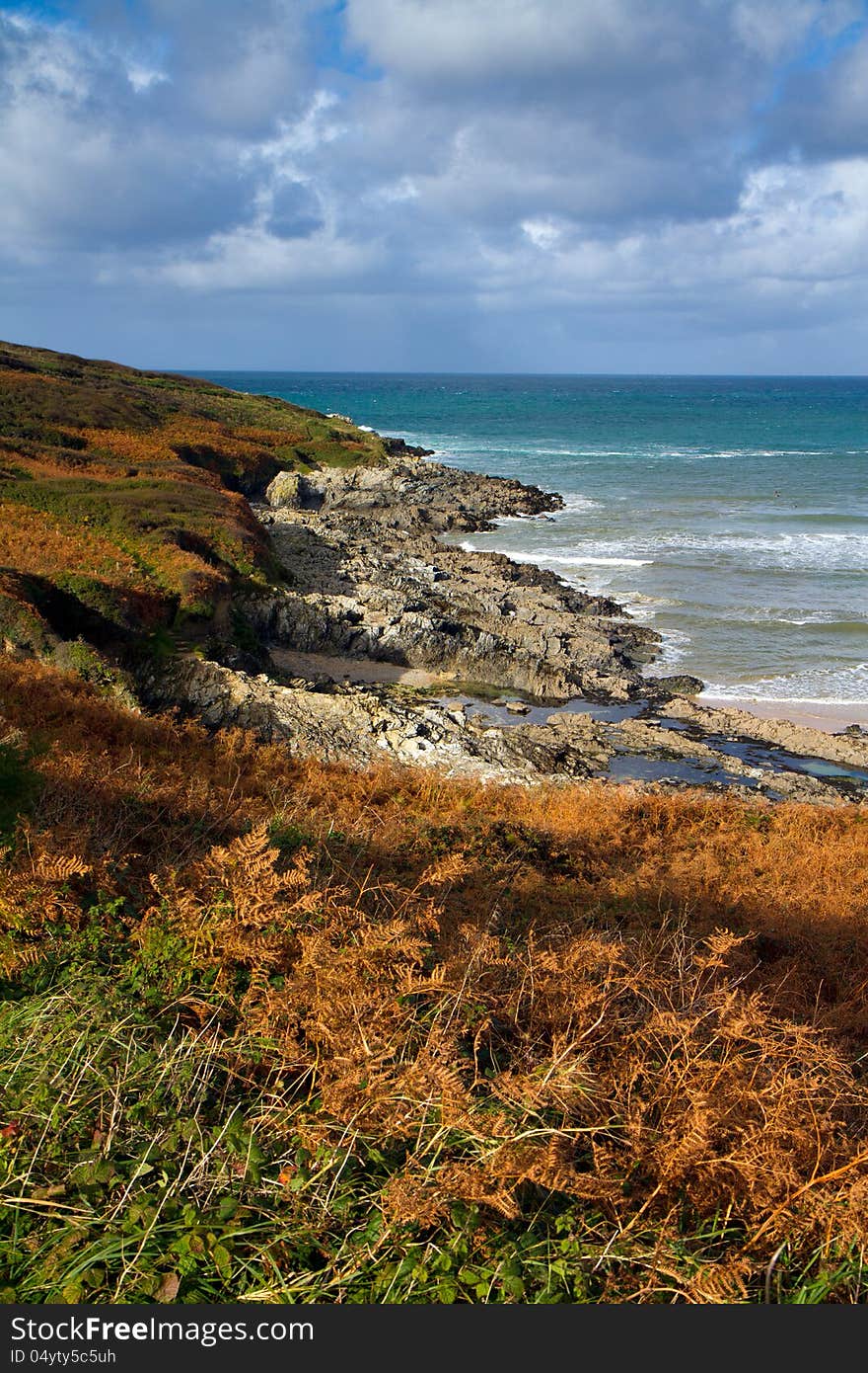 Crantock bay and beach Cornwall England United Kingdom near Newquay and on the South West Coastal Path. Crantock bay and beach Cornwall England United Kingdom near Newquay and on the South West Coastal Path