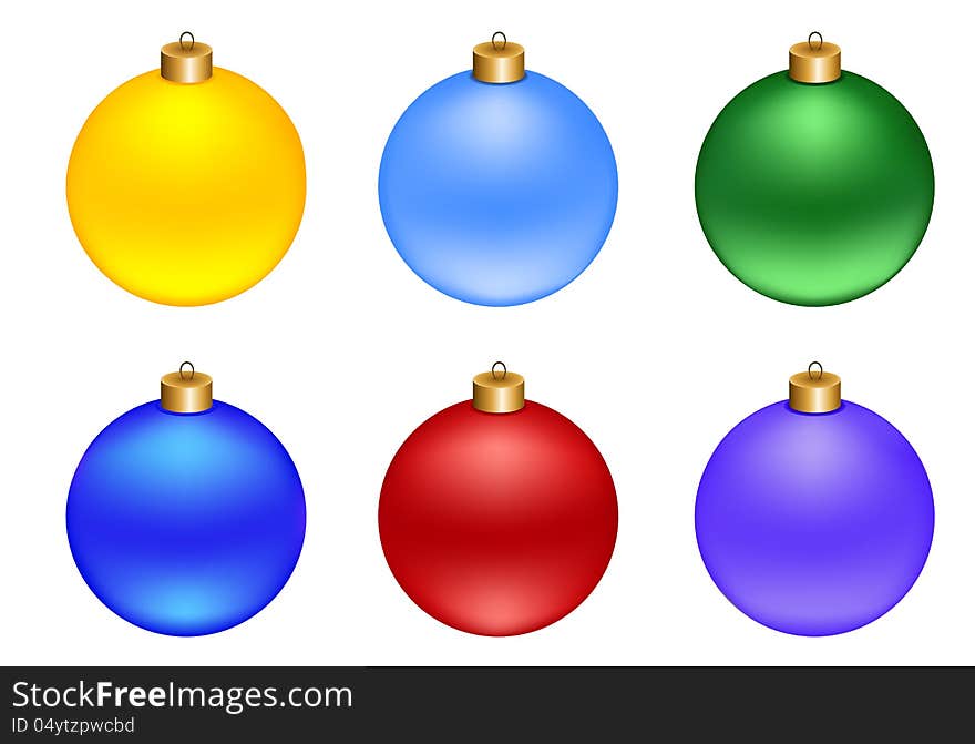 Set of Christmas decorations balls