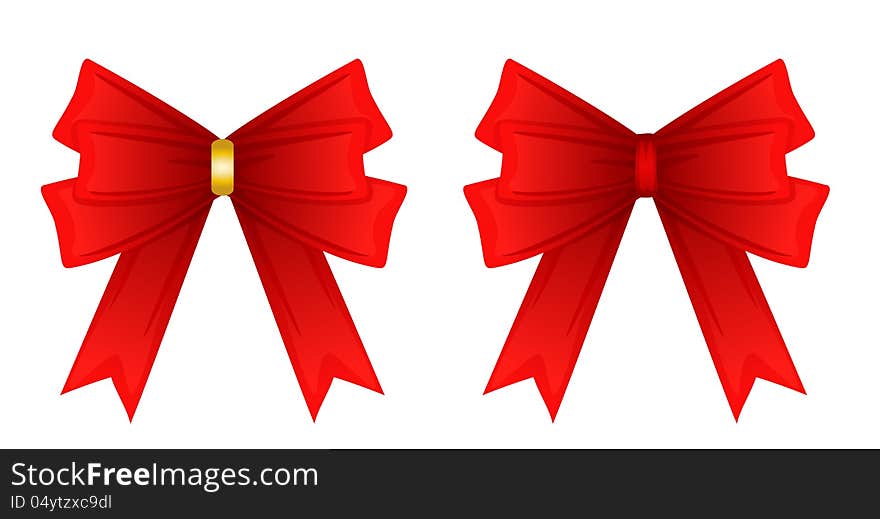 Red ribbon tied in a bow