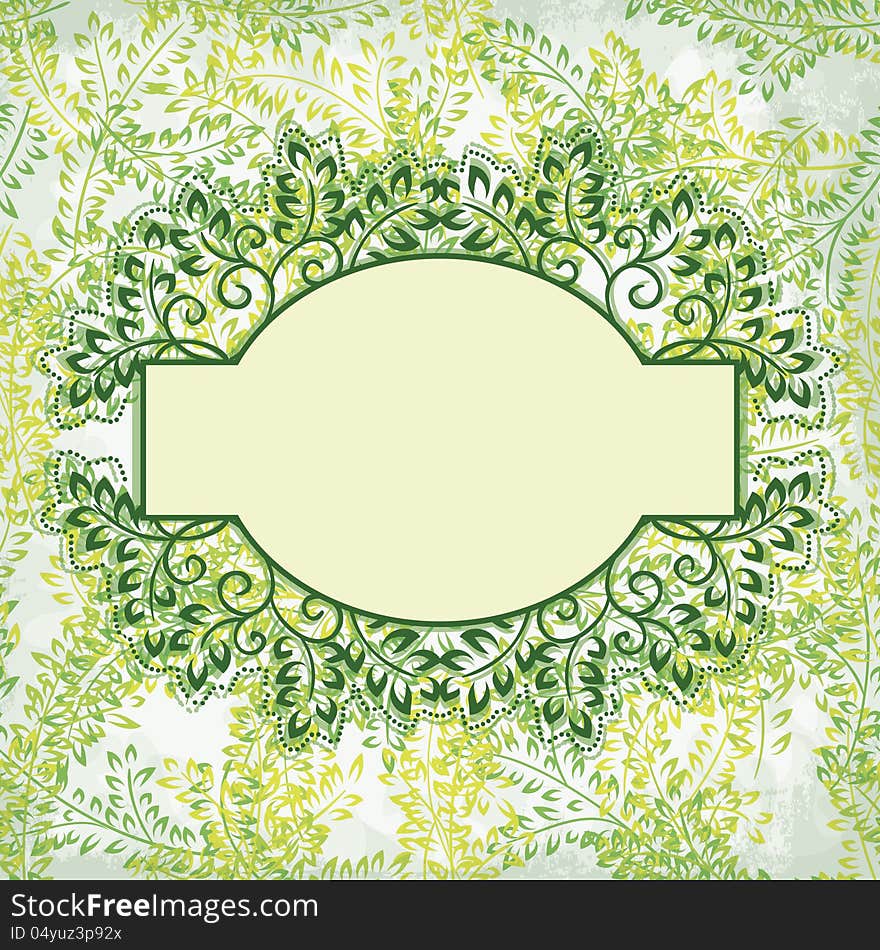 Vector green background with leaves. Vector green background with leaves