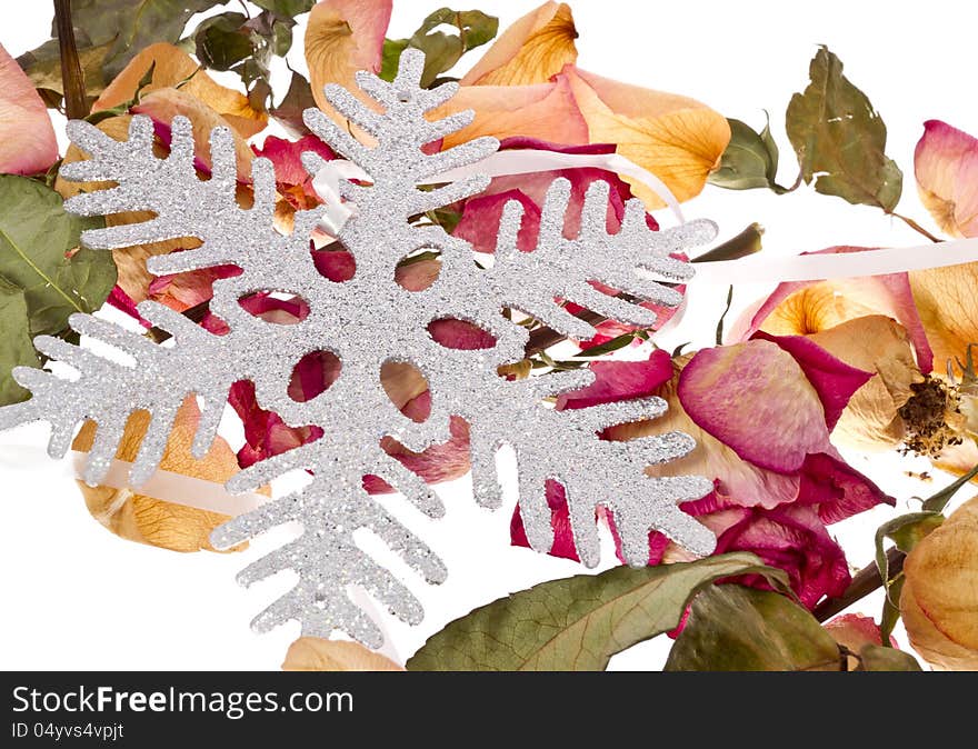 Snowflake and roses