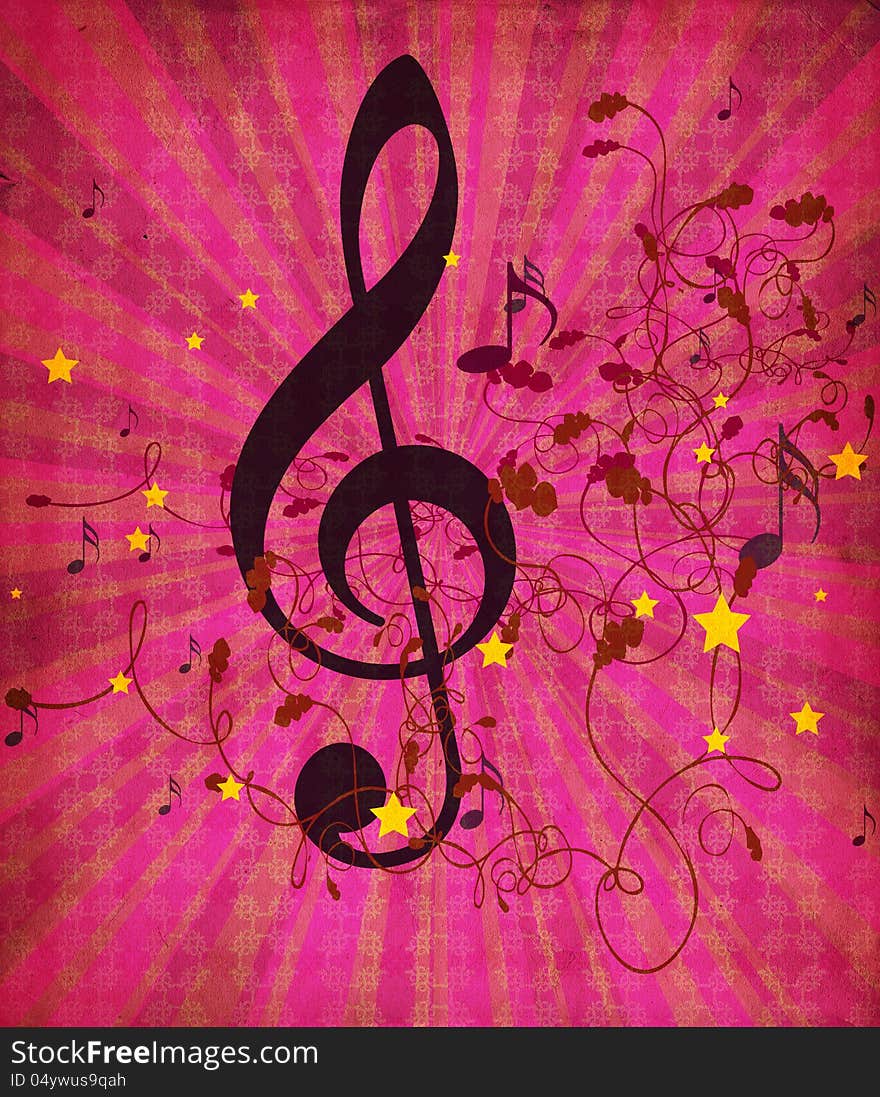 Illustration of abstract grunge pink retro musical background. Illustration of abstract grunge pink retro musical background.