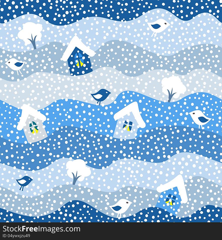 Winter seamless pattern, vector illustration