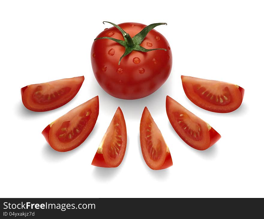 Ripe, red tomato.