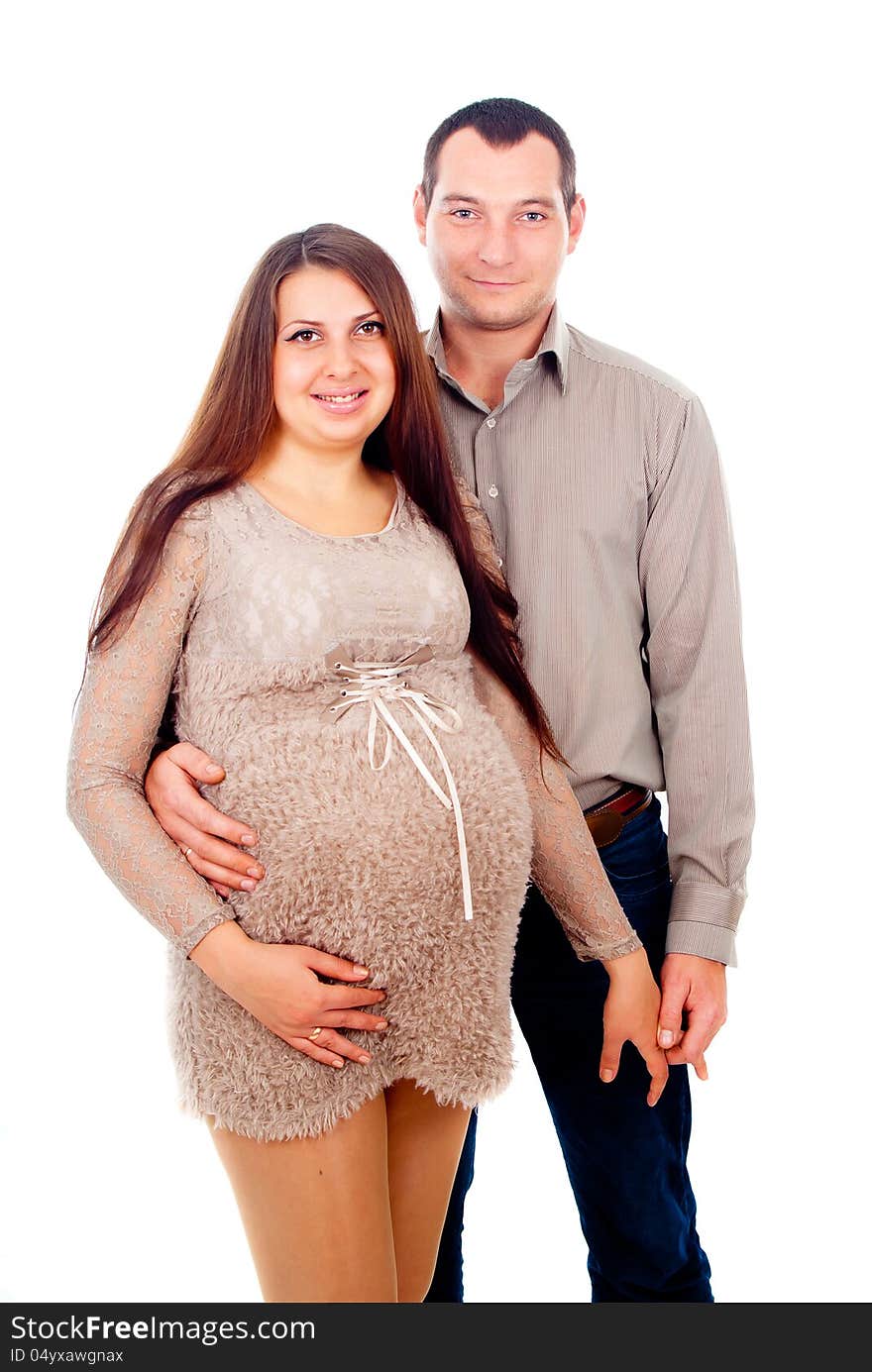 Future parents, pregnant isolated on white background